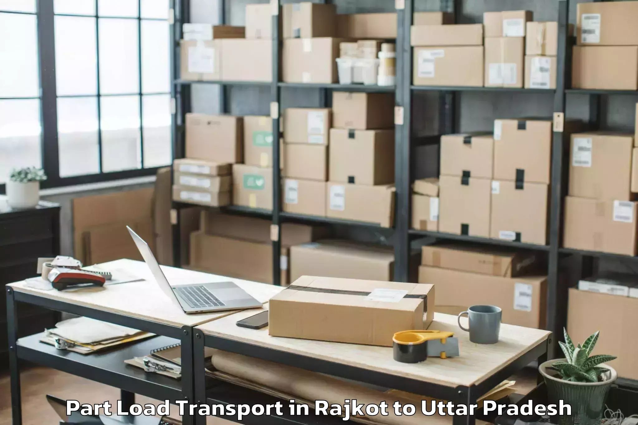 Get Rajkot to Aligarh Part Load Transport